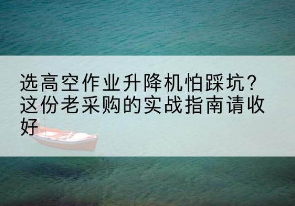 柯桥高空作业升降机厂家推荐-选高空作业升降机怕踩坑？这份老采购的实战指南请收好